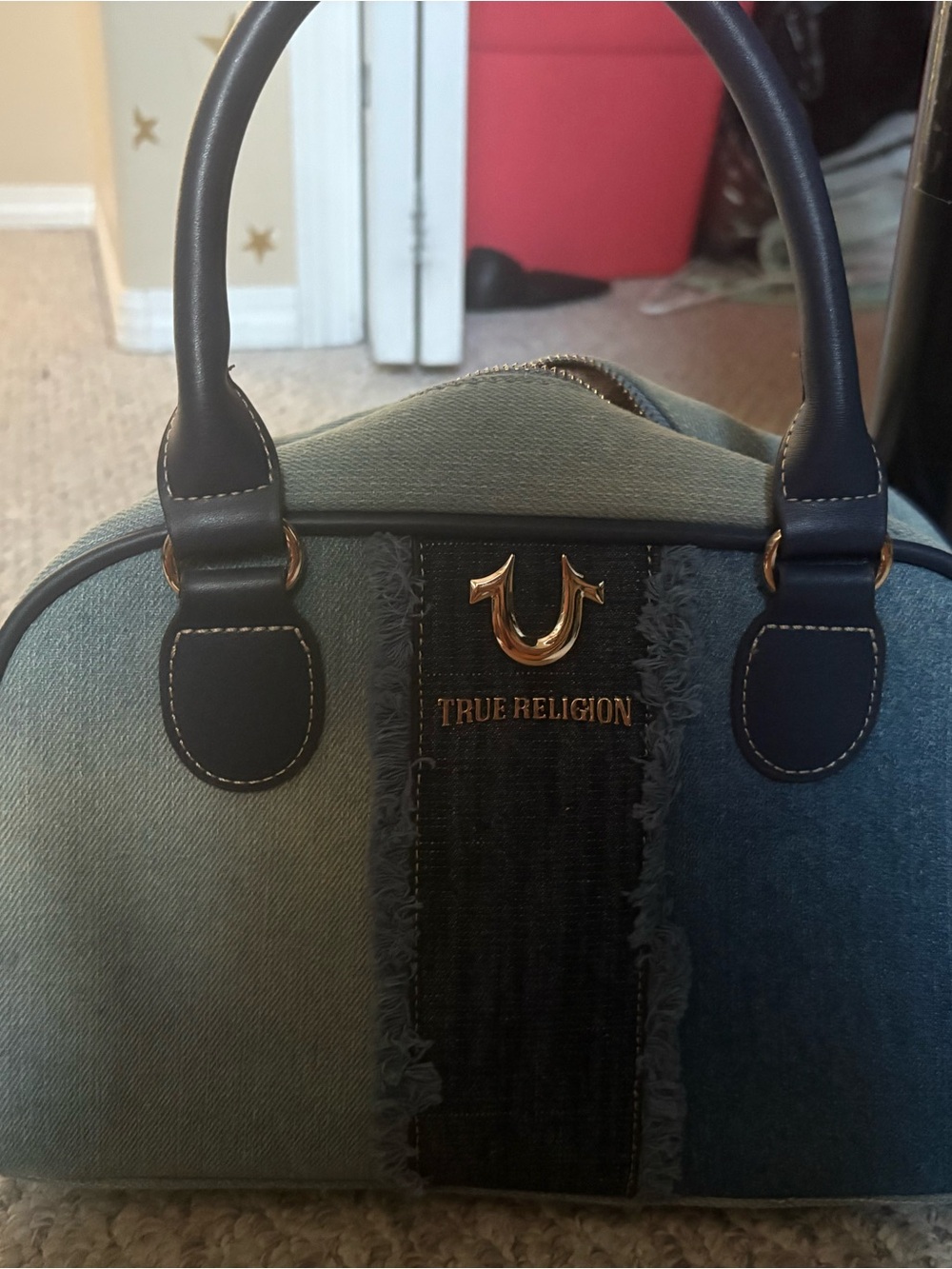 Y2K True Religion Blue Denim purse